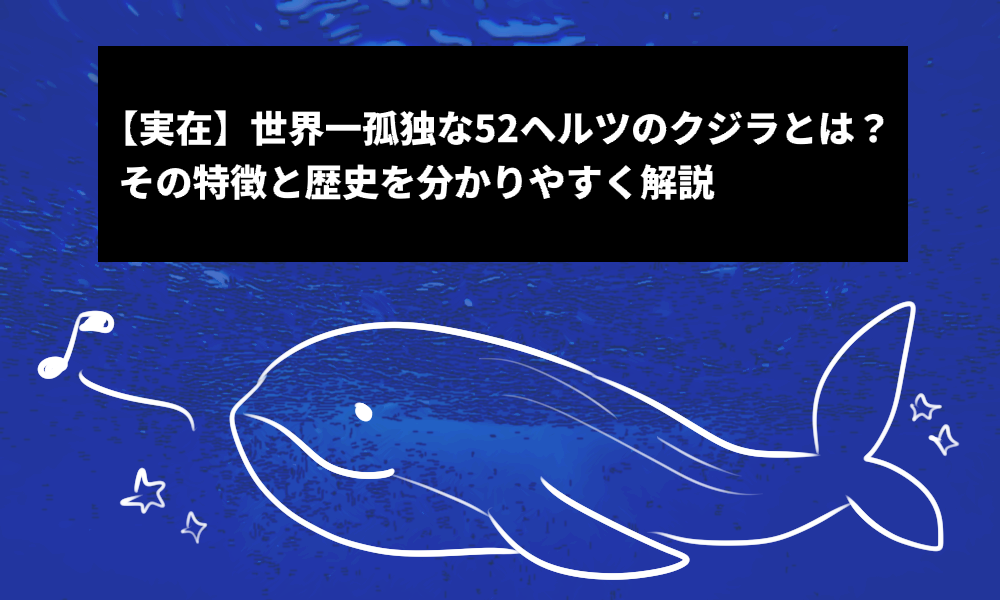 【実在】世界一孤独な52ヘルツのクジラとは？その特徴と歴史を分かりやすく解説